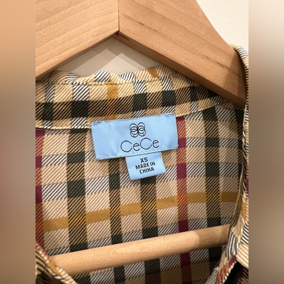 CeCe Button-Up Bow-Neck Blouse - Size XS - Picture 8 of 9